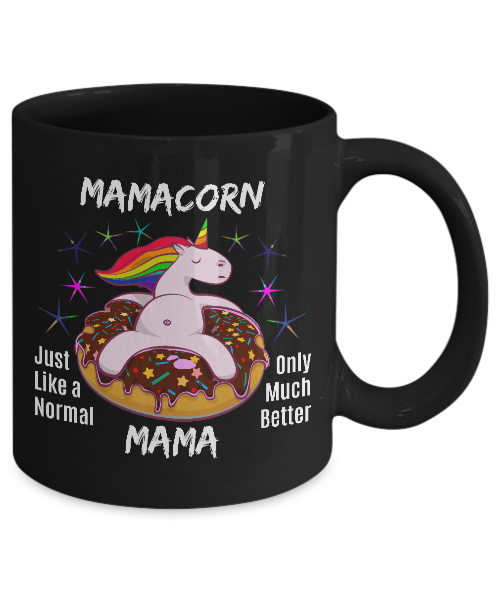 MAMACORN Black Mug