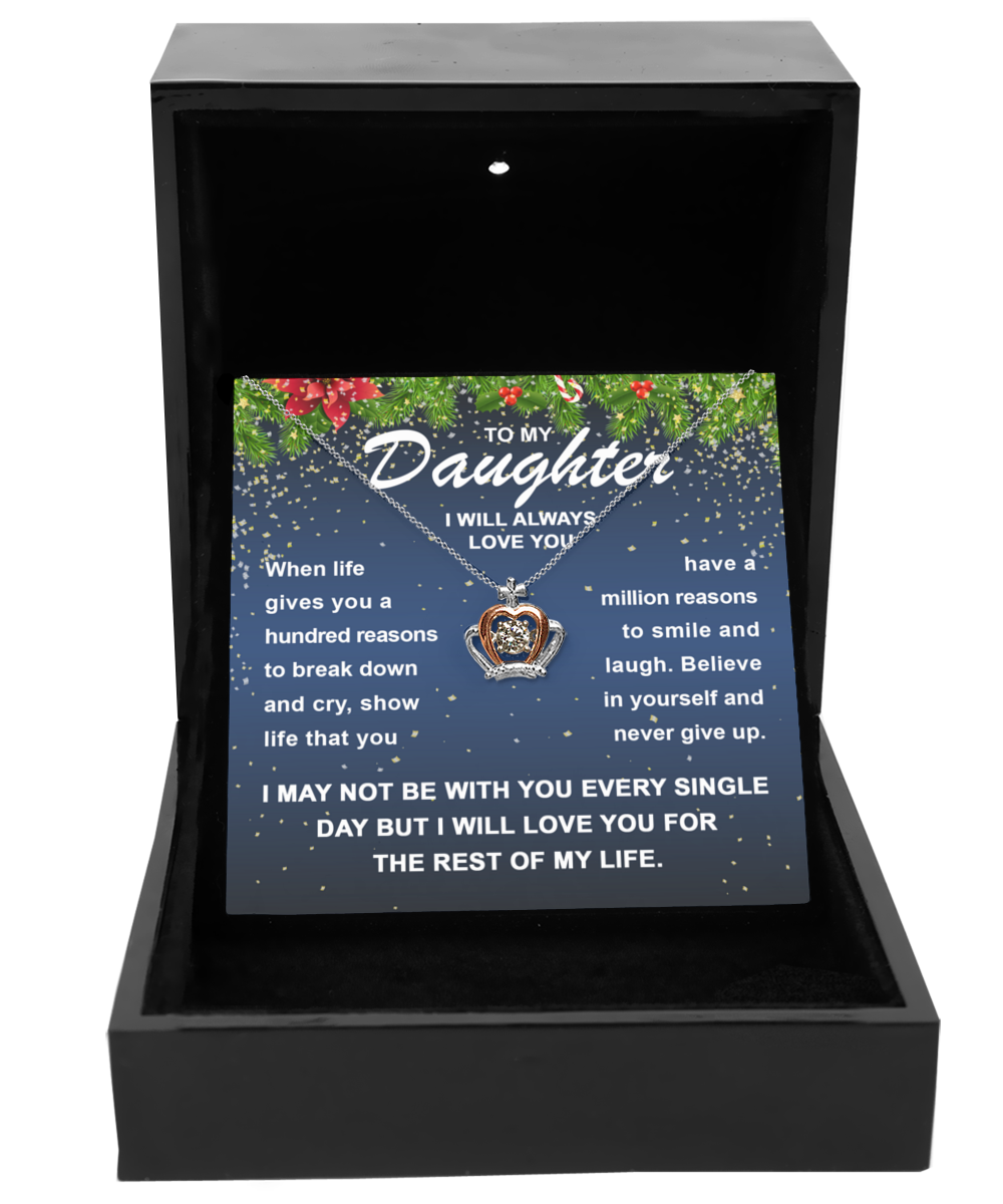 Daughter Crown Necklace - Smile and Laugh