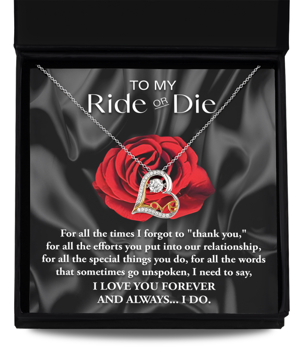 To My Ride or Die Heart Necklace