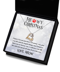 Load image into Gallery viewer, Cat Mom Heart Necklace - Meowy Christmas
