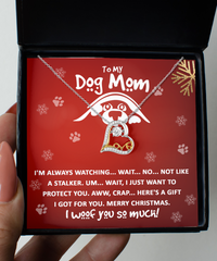 Load image into Gallery viewer, Dog Mom Heart Necklace - I Woof You
