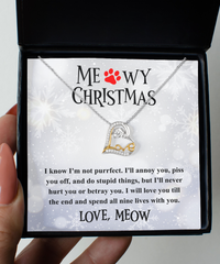 Load image into Gallery viewer, Cat Mom Heart Necklace - Meowy Christmas
