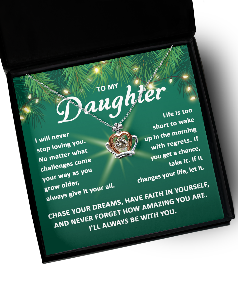 Daughter Crown Necklace - Chase Your Dreams